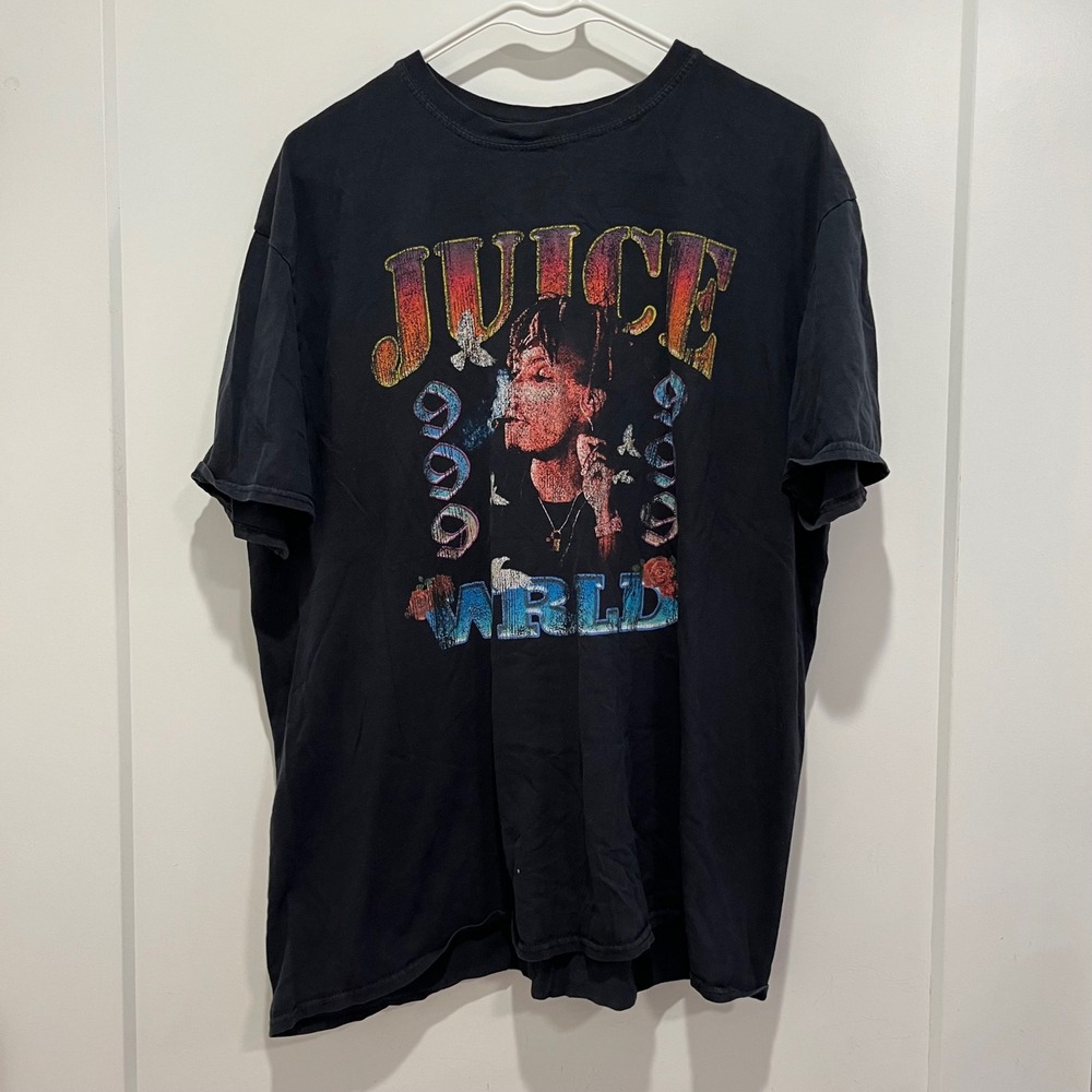 Juice WRLD 999 Graphic T-Shirt Mens XL Black Short Sleeve Cotton Rap Tee